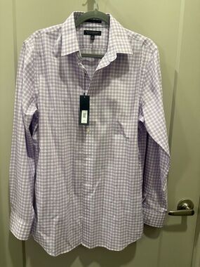 Banana Republic Lavender Check Dress Shirt